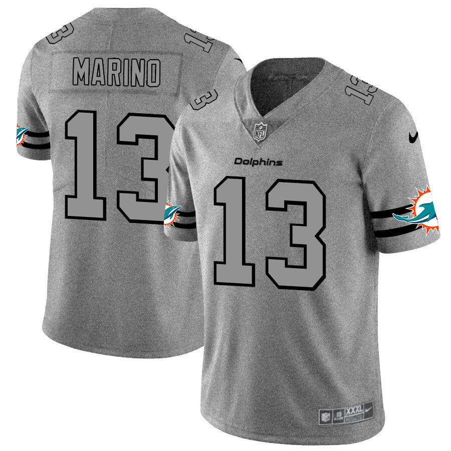 Miami Dolphins #13 Dan Marino Men Nike Gray Gridiron II Vapor Untouchable Limited NFL Jersey